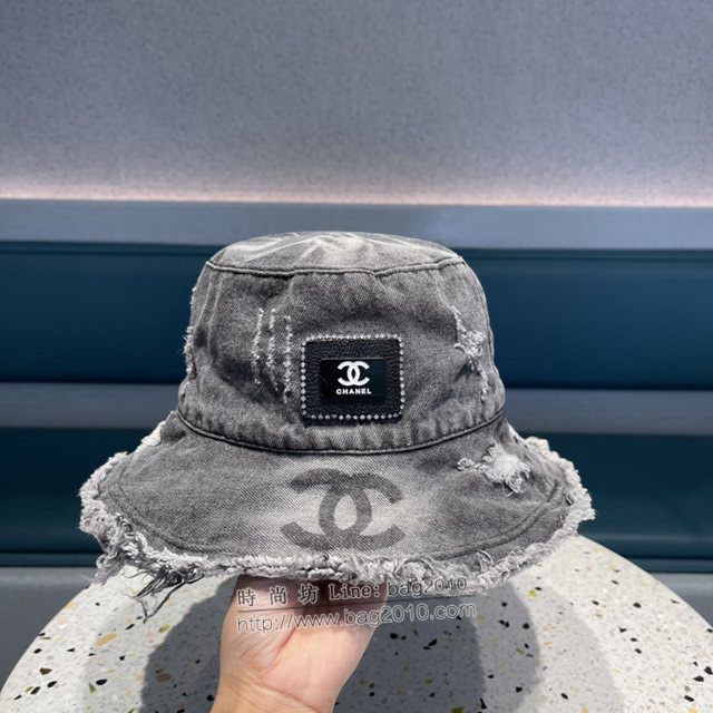 Chanel男女同款帽子 香奈兒新品做舊牛仔漁夫帽  mm1295